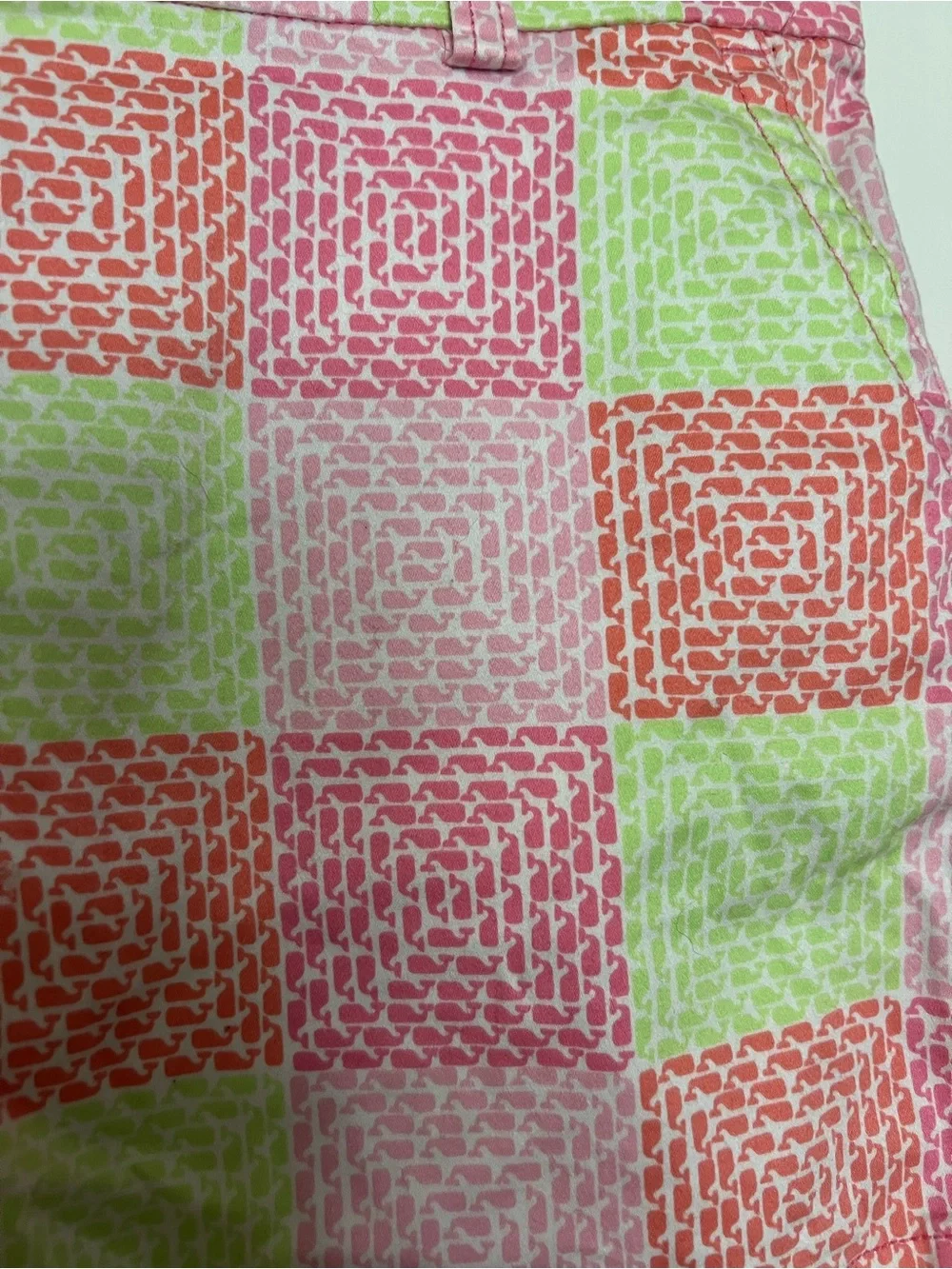 Vineyard Vines Girls Checkerboard Shorts in Pink, Lime & Coral